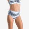 Bas De Maillot De Bain De Surf Femme Taille Haute ROMI MARIN BLANC GRIS FONCE -Meilleur Surf Magasin bas de maillot de bain de surf femme taille haute romi marin blanc gris fonce