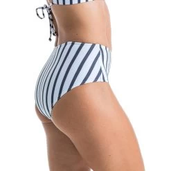 Bas De Maillot De Bain De Surf Femme Taille Haute ROMI MARIN BLANC GRIS FONCE -Meilleur Surf Magasin bas de maillot de bain de surf femme taille haute romi marin blanc gris fonce 3