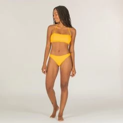 HAUT DE MAILLOT DE BAIN BANDEAU LAURA JAUNE AVEC COQUES AMOVIBLES -Meilleur Surf Magasin haut de maillot de bain bandeau laura jaune avec coques amovibles 3