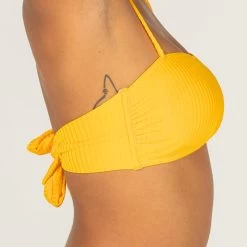 HAUT DE MAILLOT DE BAIN BANDEAU LAURA JAUNE AVEC COQUES AMOVIBLES -Meilleur Surf Magasin haut de maillot de bain bandeau laura jaune avec coques amovibles 5