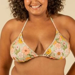 HAUT DE MAILLOT DE BAIN FEMME TRIANGLE COULISSANT AVEC COQUES VINTAGE -Meilleur Surf Magasin haut de maillot de bain femme triangle coulissant avec coques vintage 3