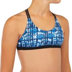 Meilleur Surf Magasin 30 HAUT DE MAILLOT DE BAIN SURF FILLE BRASSIÈRE BLEU BONDI 500