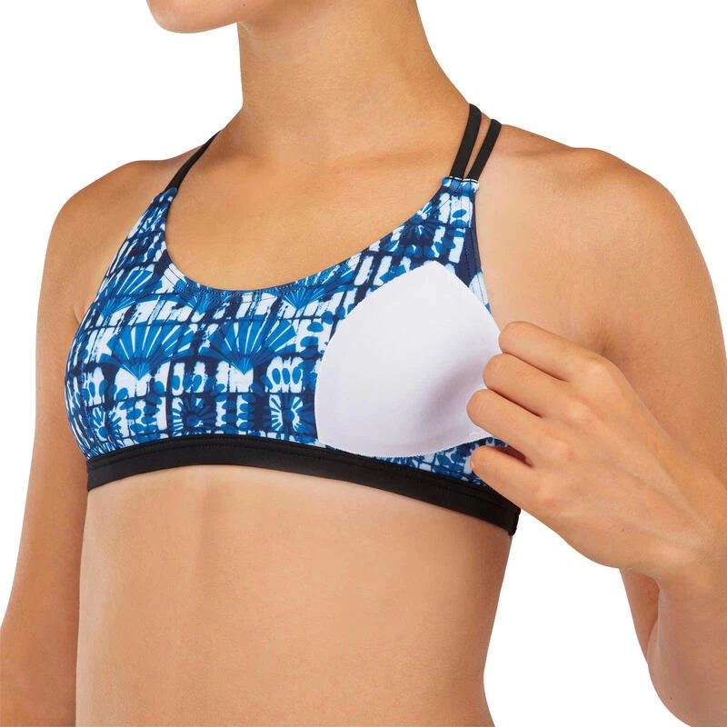 HAUT DE MAILLOT DE BAIN SURF FILLE BRASSIÈRE BLEU BONDI 500 9 HAUT DE MAILLOT DE BAIN SURF FILLE BRASSIÈRE BLEU BONDI 500 – Image 7