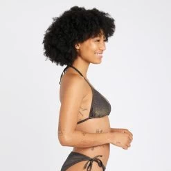 Haut De Maillot De Bain Triangle Femme - Mae Noir Pailleté -Meilleur Surf Magasin haut de maillot de bain triangle femme mae noir paillete 1