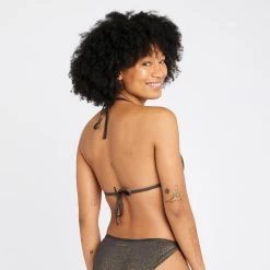 Haut De Maillot De Bain Triangle Femme - Mae Noir Pailleté -Meilleur Surf Magasin haut de maillot de bain triangle femme mae noir paillete 2