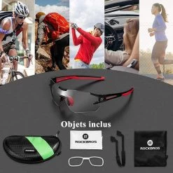 ROCKBROS Lunettes Photochromiques De Vélo 10125 Anti-uv400 - Noir Et Rouge -Meilleur Surf Magasin lunettes photochromiques de velo 10125 anti uv400 noir et rouge 6