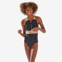 MAILLOT DE BAIN 1 PIECE CALYSTA FILLE 900 NOIR OR -Meilleur Surf Magasin maillot de bain 1 piece calysta fille 900 noir or 1