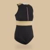 MAILLOT DE BAIN 1 PIECE CALYSTA FILLE 900 NOIR OR -Meilleur Surf Magasin maillot de bain 1 piece calysta fille 900 noir or