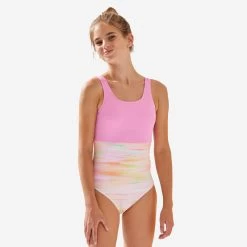 MAILLOT DE BAIN 1 PIECE FILLE 500 FUSHIA -Meilleur Surf Magasin maillot de bain 1 piece fille 500 fushia 2