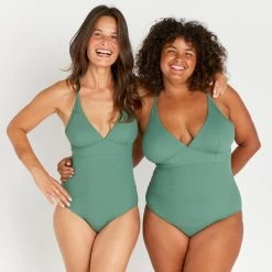 Maillot De Bain 1 Pièce Texturé Femme - Bea Kaki -Meilleur Surf Magasin maillot de bain 1 piece texture femme bea kaki 3