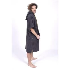 Poncho Surf Gris | Taille Unique | 100% Coton | Unisexe | Avec Manches -Meilleur Surf Magasin poncho surf gris taille unique 100 coton unisexe avec manches 3