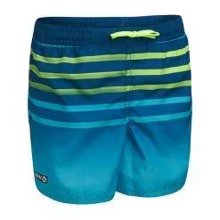 Short De Bain 100 Kid Rayé Turquoise