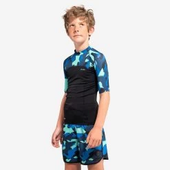 SHORT DE BAIN 500 BLEU CAMO -Meilleur Surf Magasin short de bain 500 bleu camo 1