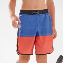 SHORT DE BAIN 500 BLEU ROUGE -Meilleur Surf Magasin short de bain 500 bleu rouge 2