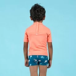 T-shirt Anti UV Bébé Manches Courtes Corail -Meilleur Surf Magasin t shirt anti uv bebe manches courtes corail 2