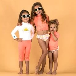 T-shirt Anti UV Bébé Manches Courtes Corail -Meilleur Surf Magasin t shirt anti uv bebe manches courtes corail 4