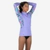 Tee Shirt Anti Uv Manches Longues Fille - 500 Orchid Violet -Meilleur Surf Magasin tee shirt anti uv manches longues fille 500 orchid violet