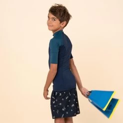 Top Solaire Garçon Manche Courte Bleu Marine Et Pétrole -Meilleur Surf Magasin top solaire garcon manche courte bleu marine et petrole 4