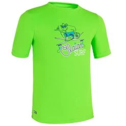 Water Tee Shirt Anti UV Surf Enfant Vert Imprimé