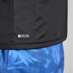 WATER TEE SHIRT Top Anti UV Surf Manches Courtes Homme Noir -Meilleur Surf Magasin water tee shirt top anti uv surf manches courtes homme noir 2